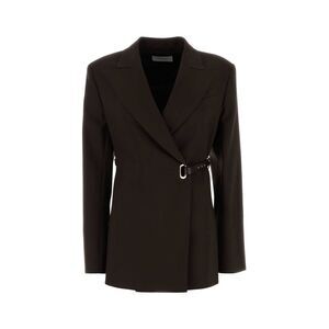 Sportmax Women Brown Stretch Viscose Cinta Blazer